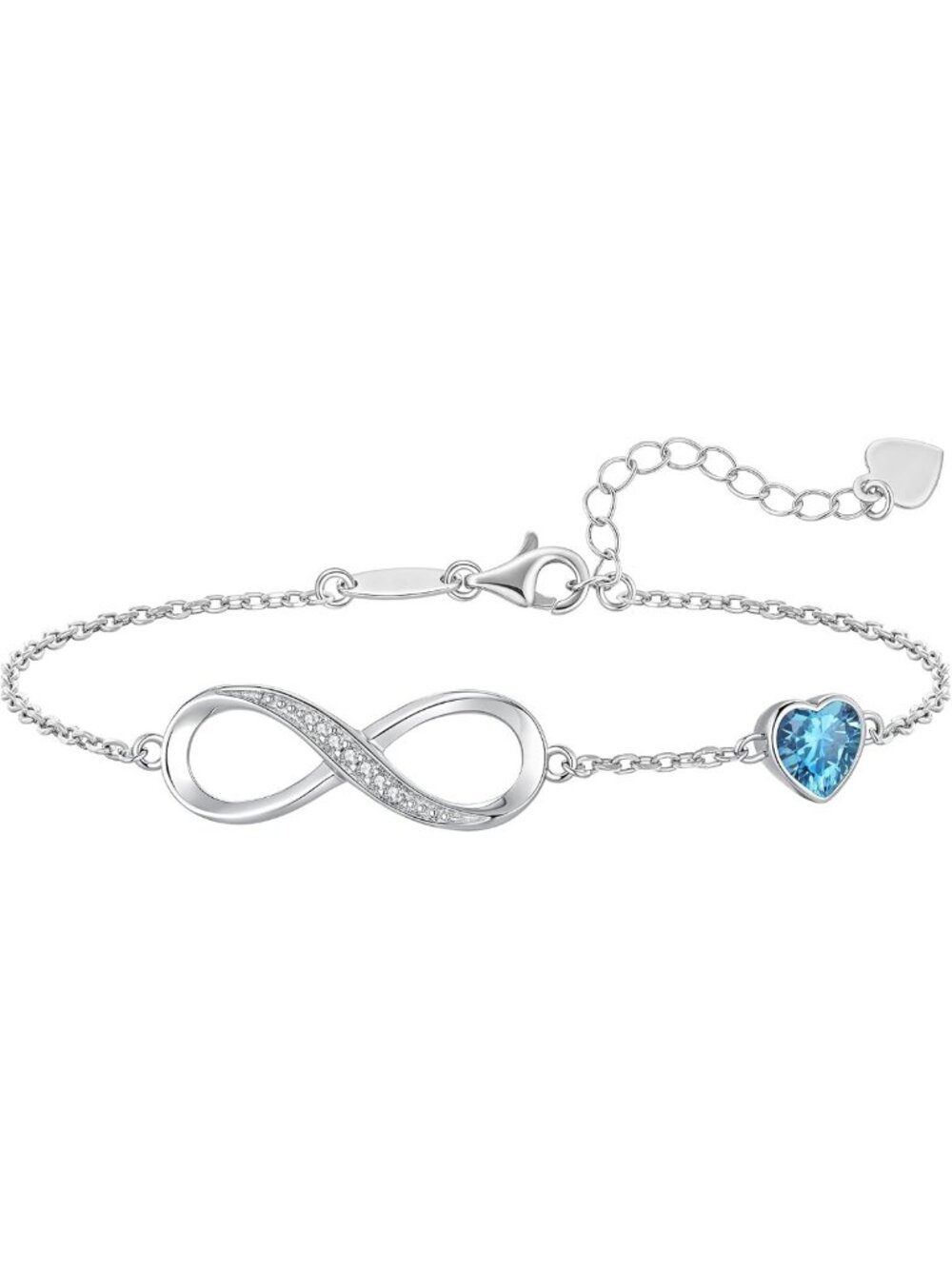 Sterling Silver Infinity Birthstone Bracelet - Elegant Jewelry Gift for Her
